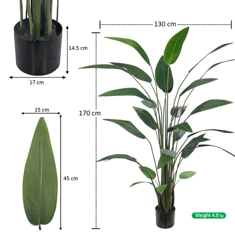 Artificial Bird of Paradise Plant in Black Pot