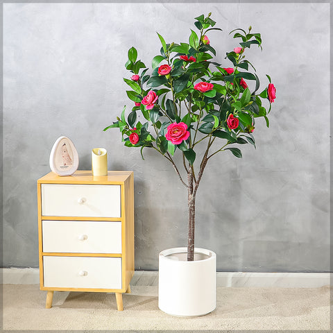 Faux camellia flower for home and office styling