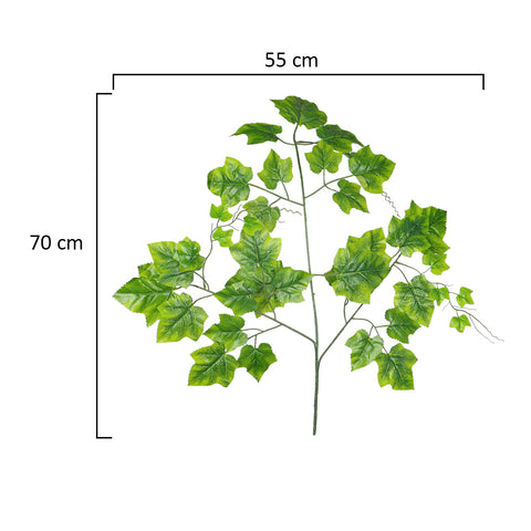 Faux grape leaves for indoor arrangements