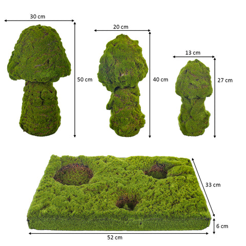 Artificial Grass Moss Mushroom Statue