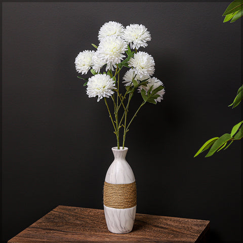 Artificial Single Stem Pom-Pom Flowers