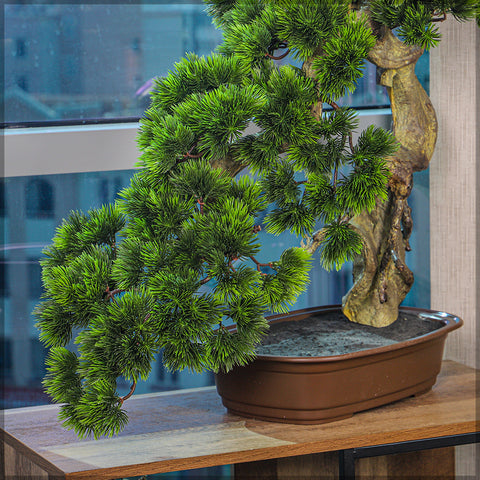 Fake bonsai plant for low-maintenance spaces