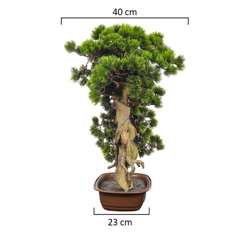 Small artificial potted bonsai tree for office