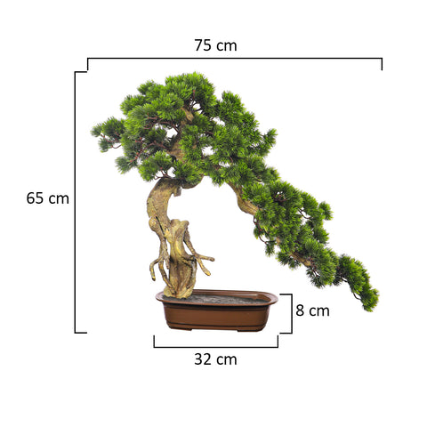 Artificial bonsai plant with pot for easy maintenance