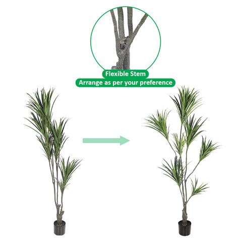 Lifelike artificial dracaena marginata plant