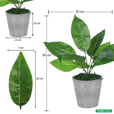 Artificial Potted Green Bunch Leaves