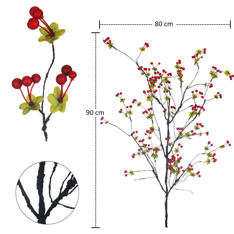 Artificial Red Berry Branch