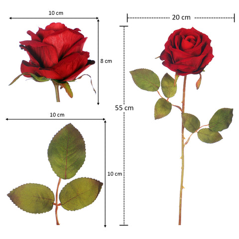 2pcs Artificial Rose Flower Stems