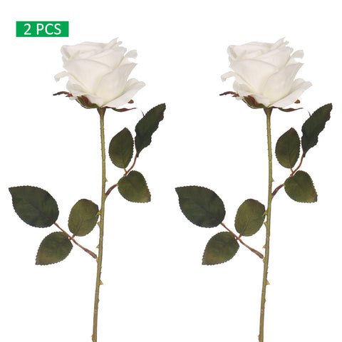 2pcs Artificial Rose Flower Stems