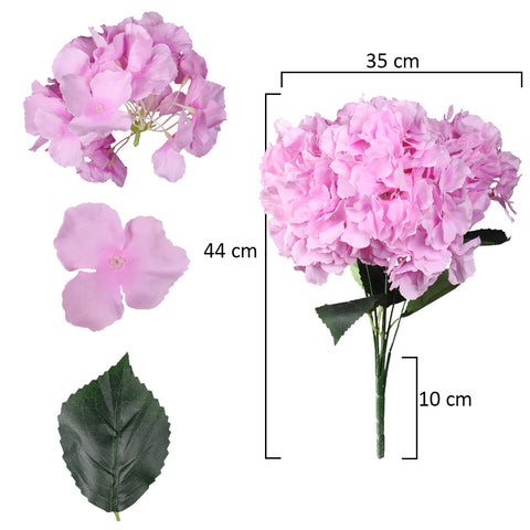 6 Head Silk Artificial Hydrangea Flowers