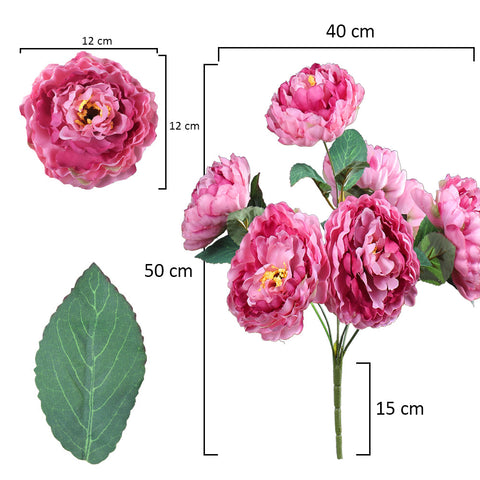 2 bunches Artificial Silk Peony Flower