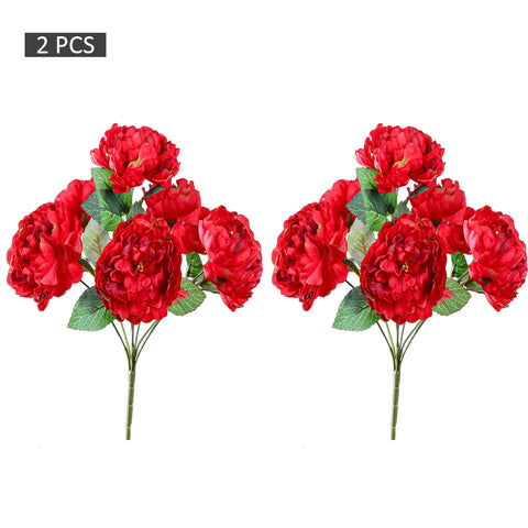 2 bunches Artificial Silk Peony Flower