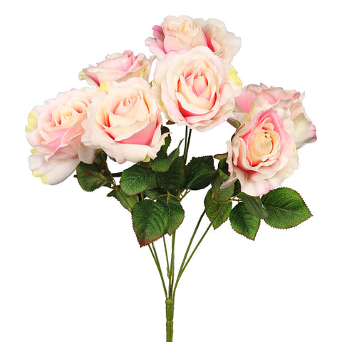 Artificial Pink-cream Silk Roses