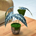 Artificial anthurium leaves green