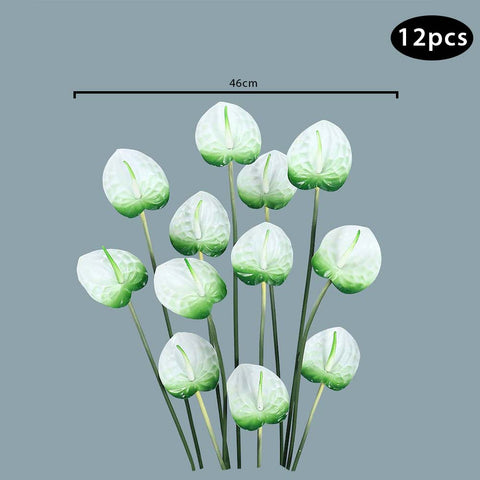 Artificial Single Anthurium Flower G-White