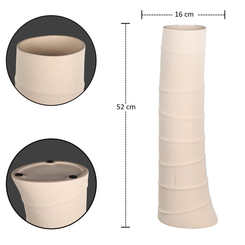 Large cream ceramic vase with a sleek design