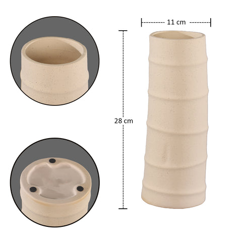 Cream ceramic style vase for modern decor