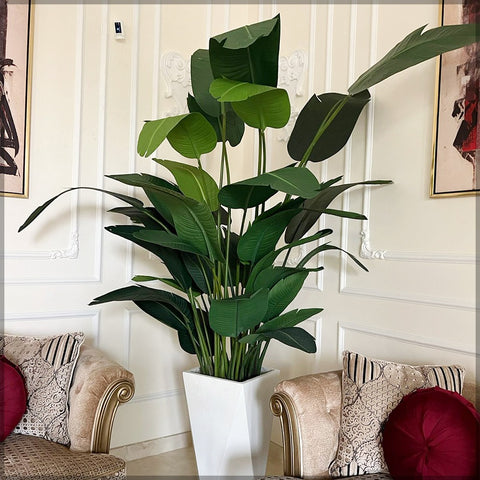 4pcs Artificial Palm And Banana Plant Arrangement