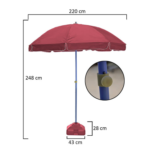 Portable beach umbrella with stand perfect for outdoor use