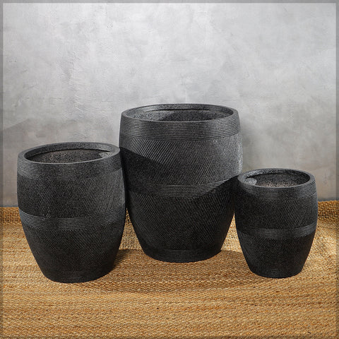 Black Ceramic Planter