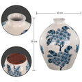 Blue and white floral vase