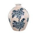 Elegant blue floral ceramic vase