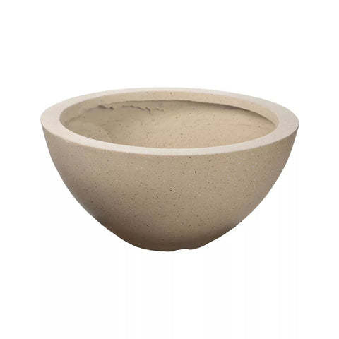 Concrete bowl planter