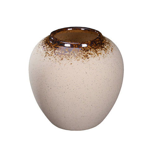 Brown cream vintage ceramic vase for home decor