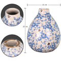 Timeless blue and cream floral vase for decor