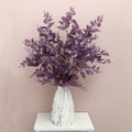 Faux silk purple leaf branch for elegant table centerpieces