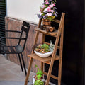 Wooden planters, planter stands