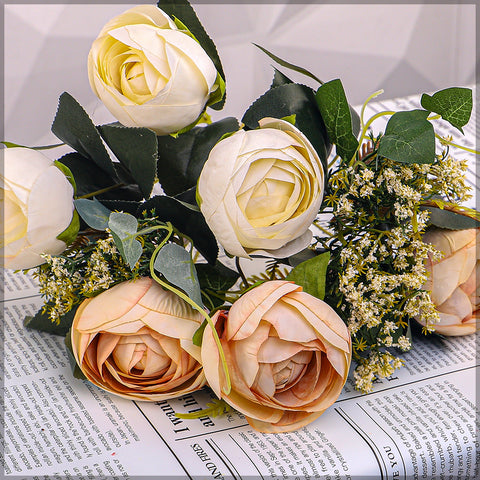 Artificial Silk Cabbage Rose Bunch