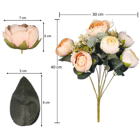 Artificial Silk Cabbage Rose Bunch