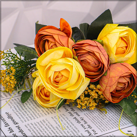 Artificial Silk Cabbage Rose Bunch