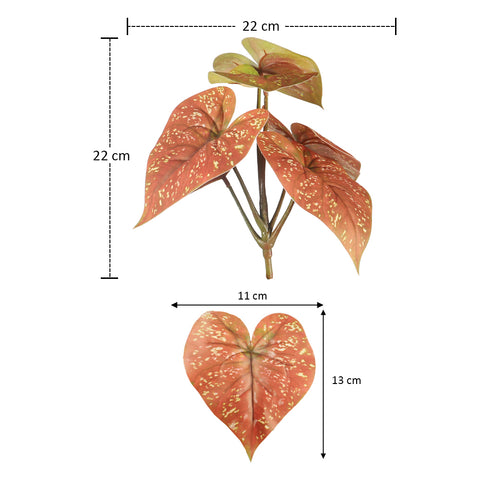 Lifelike caladium leaves for enhancing planters