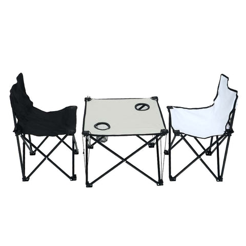 Set Of 2 Folding Chairs With Folding Table