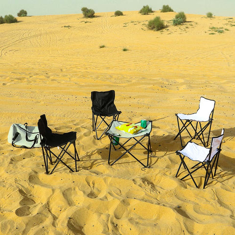 Foldable Camping Chairs With Table Set of 5