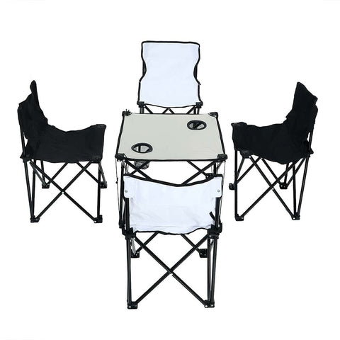 Foldable Camping Chairs With Table Set of 5