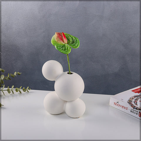 Elegant white ceramic bubble vase