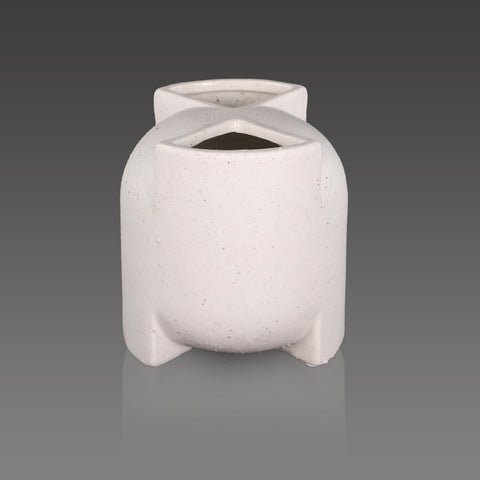 Ceramic decorative white vase for modern interiors