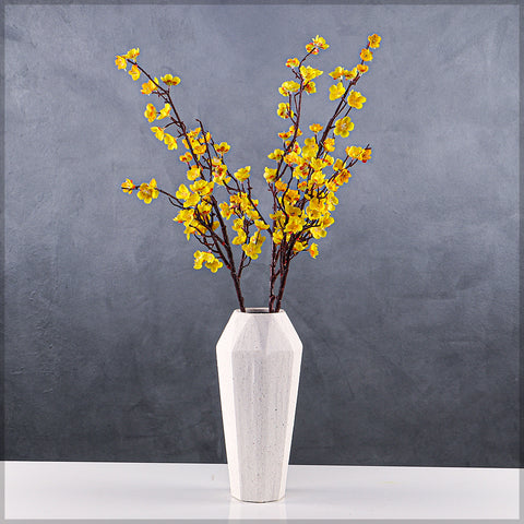 Modern ceramic vase with geometric patterns for stylish home decor