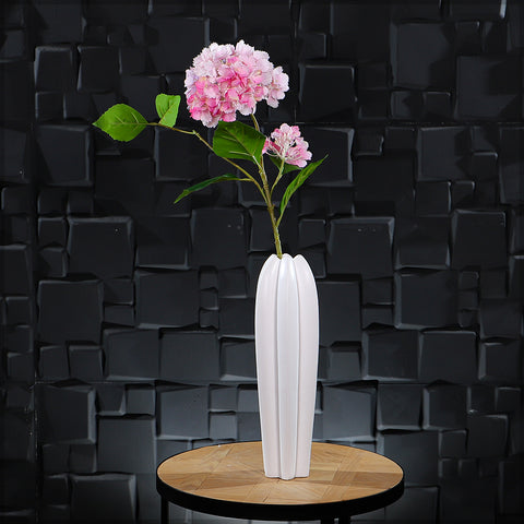 White Designed Tall Ceramic Vase