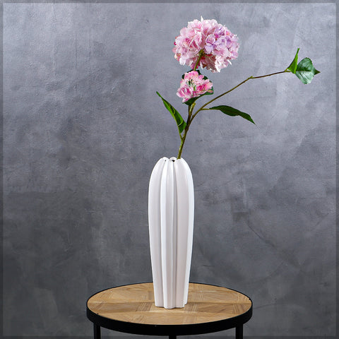 White Designed Tall Ceramic Vase