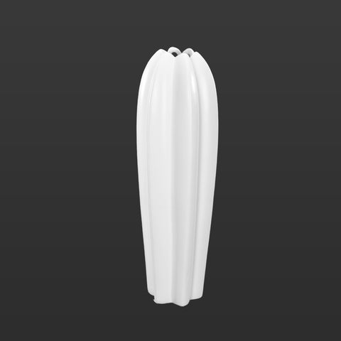 White Designed Tall Ceramic Vase