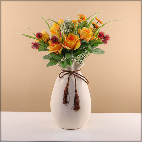 Stylish cream ceramic vase