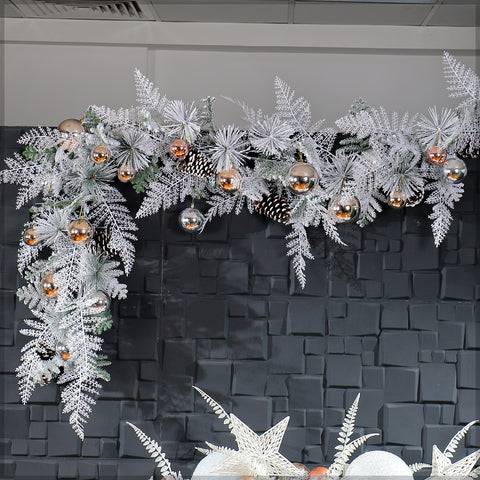 Christmas Wreath with Pine Leaves and Pinecone