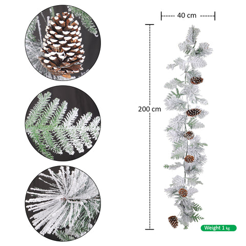 Christmas Wreath with Pine Leaves and Pinecone