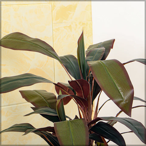 Artificial cordyline fruticosa plant for indoor spaces