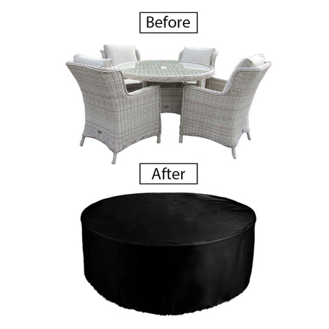 Heavy-duty round table cover for outdoor furniture protection