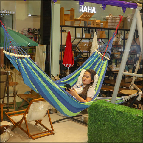 Durable canvas hammock swing for camping and relaxation